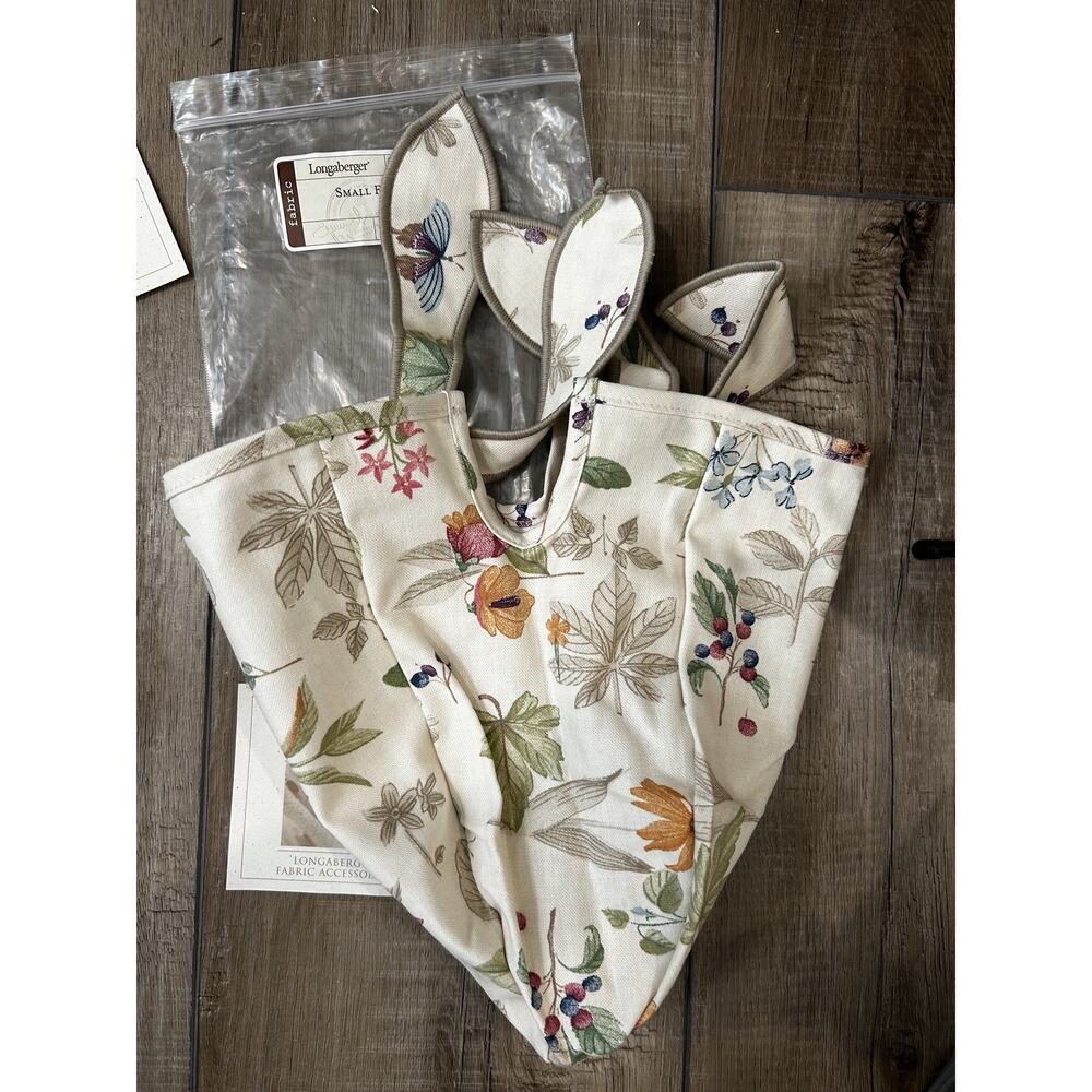 Longaberger Botanical Fields Small Fruit Basket Liner Floral fabric New